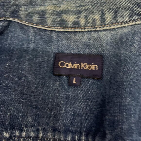 Vintage Calvin Klein Denim Jacket, Medium Wash, Made in USA, Womens SZ L - Picture 6 of 13